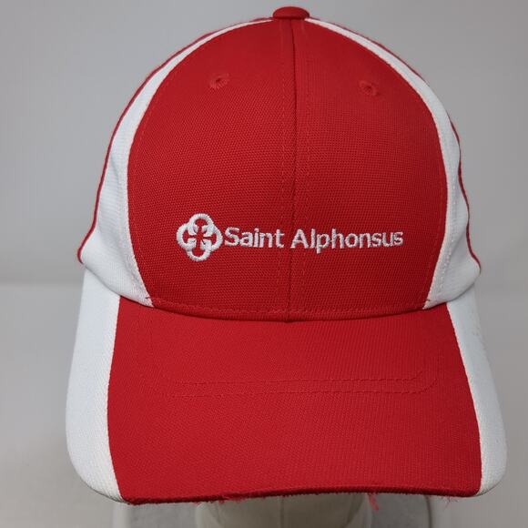 Saint Alphonsus Strapback Baseball Cap Red One Size Adjustable 6 Panel Sport-Tek - Picture 2 of 9
